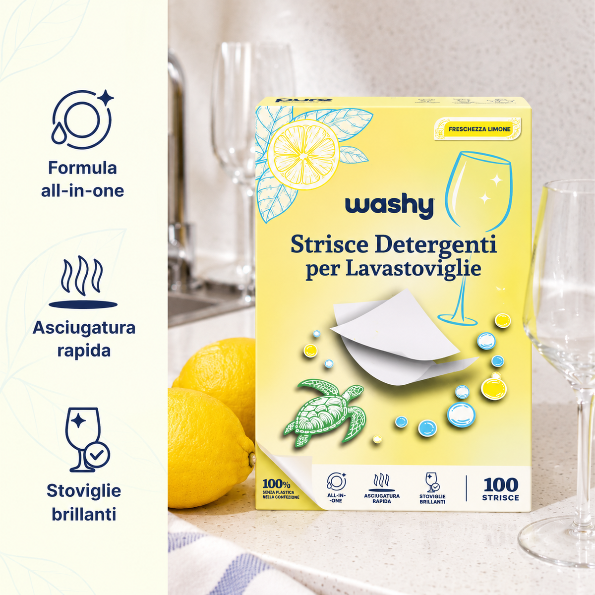 Washy - Strisce detergenti per lavastoviglie