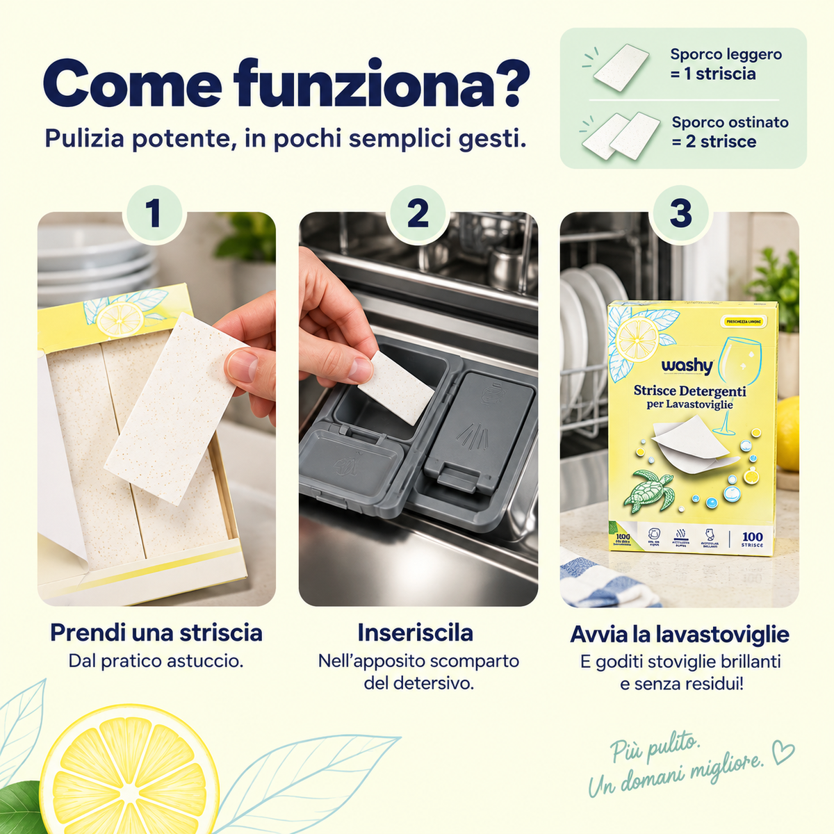 Washy - Strisce detergenti per lavastoviglie